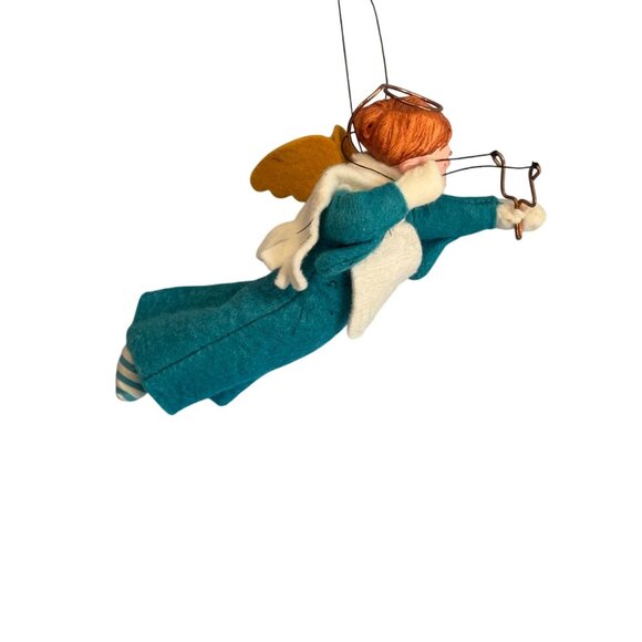 Vintage Simpich Doll Angel Ornament "Pete" 6" Felt Wings Slingshot Naughty Angel - Picture 2 of 9